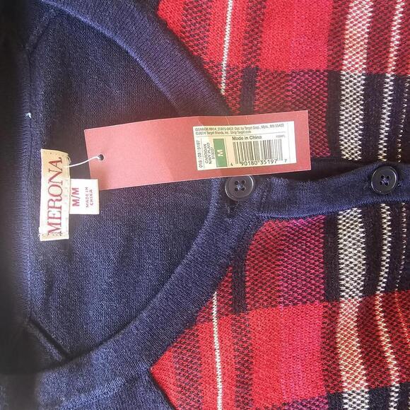 Merona Women's Plaid Cardigan - Cozy Knitted Sweater - New With Tags - Picture 4 of 6